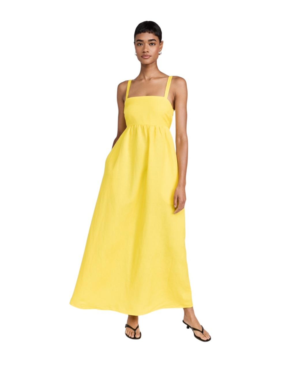 L'AGENCE Jessamy Empire Waist Dress in Laser Lemon Size 8 NWT